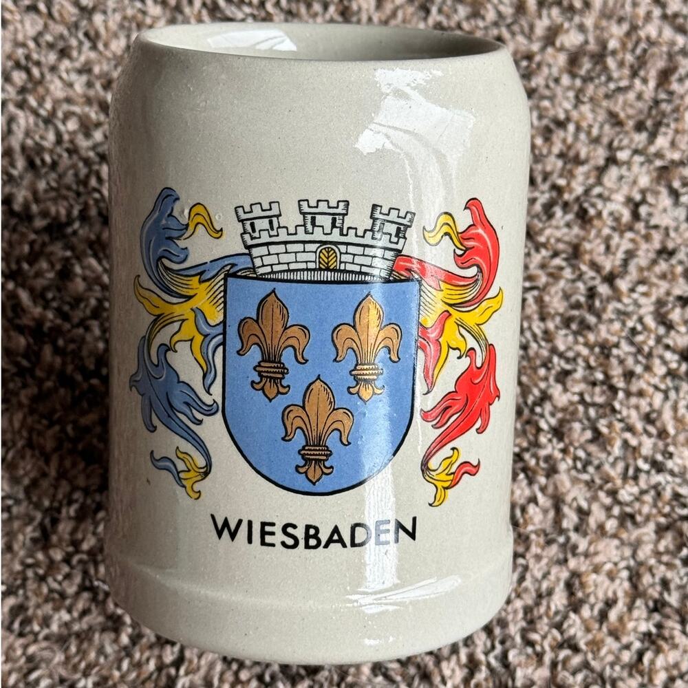 Vintage West Germany Wiesbaden Stoneware Beer Stein Mug – 0.5L